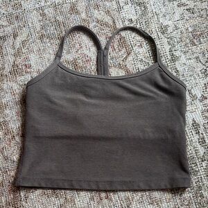 Grey Taupe Cropped Bra Tank